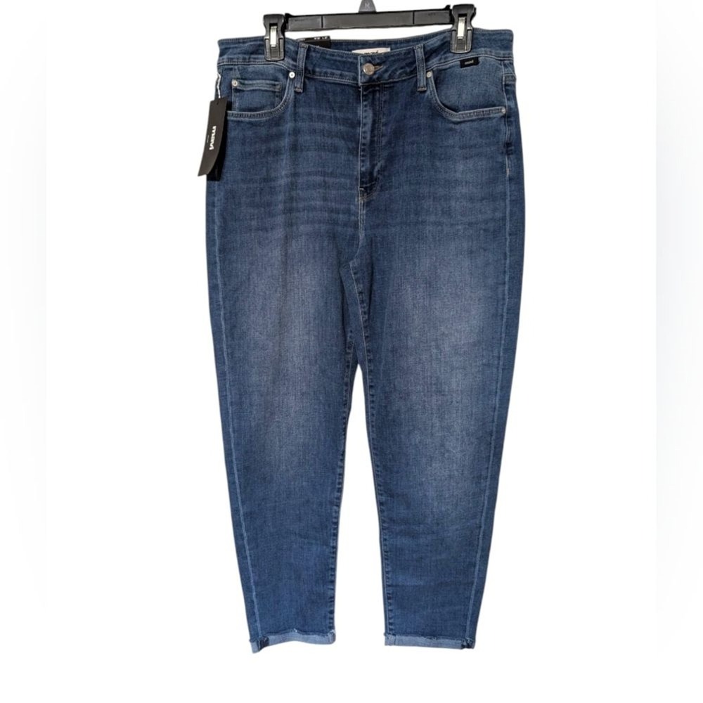 Mavi Blue Cindy Mom High‎ Waist Cuff Ankle Cropped Jeans Women's Size 32 NWT